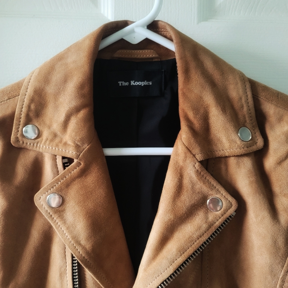 The Kooples Goat Leather Jacket in Camel size XS